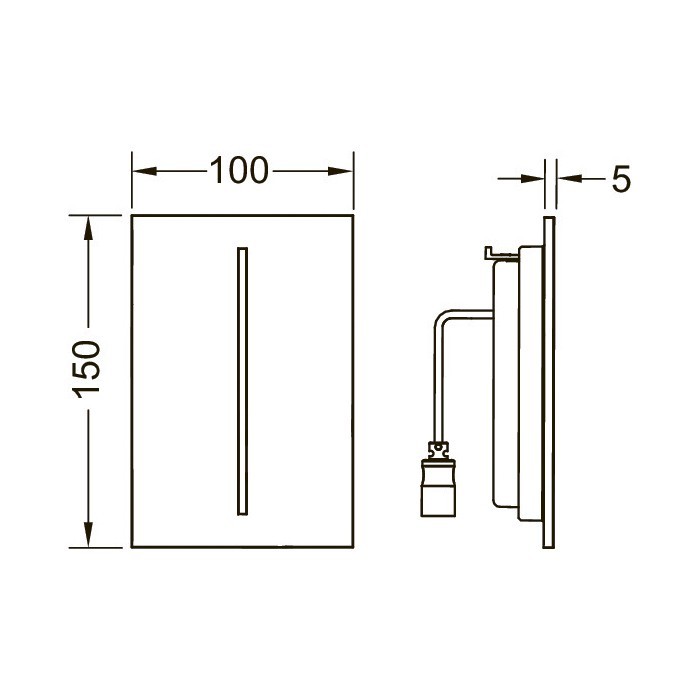 TECE лицевая панель, сталь, цвет: хром глянцевый, filo solid urinal - 9242076