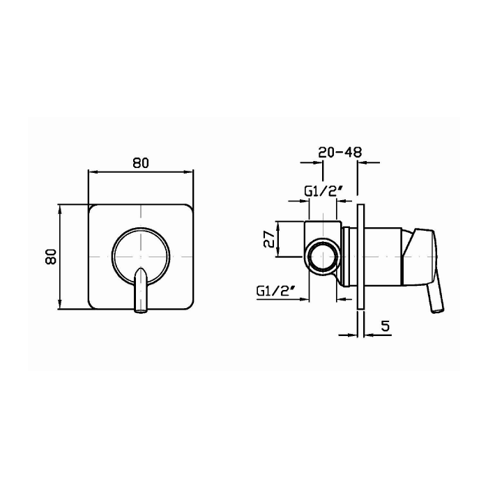 Zucchetti однорычажный встроенный смеситель для душа, simply beautiful, хром арт. zsb126 r99499