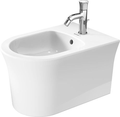Duravit подвесное биде 370 мм х 540 мм, c отверстием под смеситель, с переливом, с креплением, white tulip, 2293150000 цвет: белый