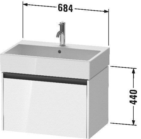 Duravit тумба подвесная под раковину 460 мм х 684 мм х 440 мм, ketho.2, k25076016160000 цвет: чёрный дуб