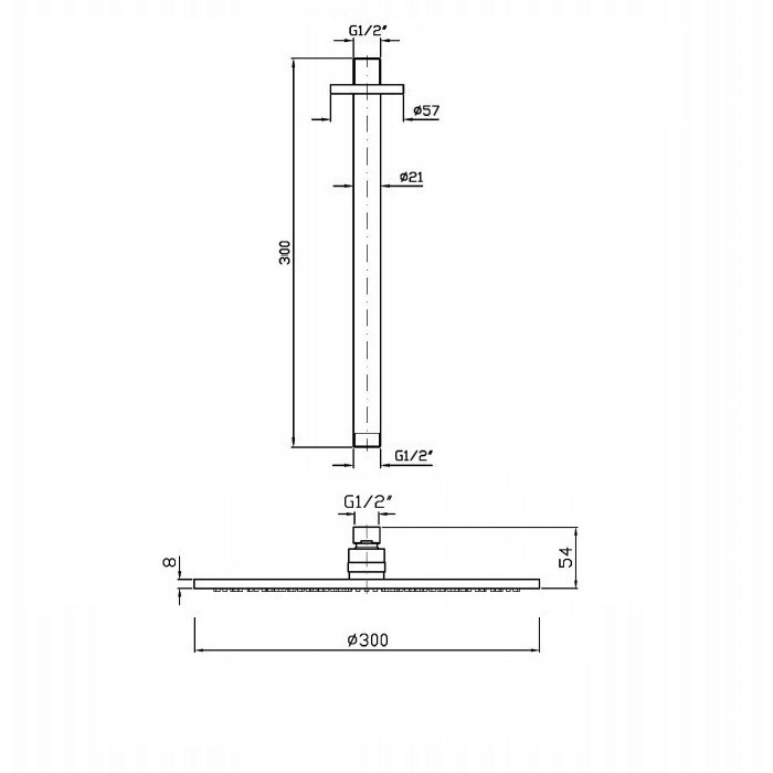 Zucchetti верхний душ, d30см, на потолок 30см., savoir, хром арт. z94266 z93024