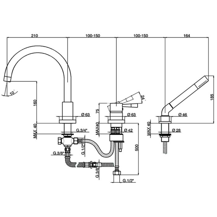 Cisal смеситель для ванны pu00126079 pumpy цвет: хром