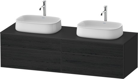 Duravit тумба подвесная под две раковины 550 мм х 1600 мм х 442 мм, zencha, ze4825b16800000 цвет: чёрный дуб/графит суперматовый