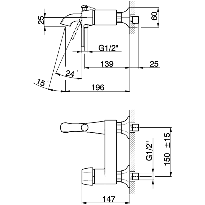 Cisal смеситель для ванны однорычажный, без душевого комплекта ch0001346t cherie, цвет: хром