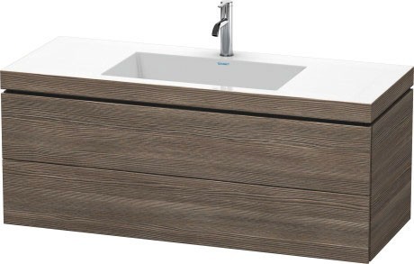 Duravit тумба подвесная с раковиной, l-cube, lc6929n5151 цвет: сосна коричневая