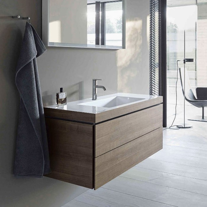 Duravit тумба подвесная с раковиной, l-cube, lc6929n5151 цвет: сосна коричневая