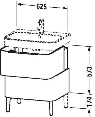Duravit тумба напольная под раковину, happy d.2, h2637201313 цвет: орех американский