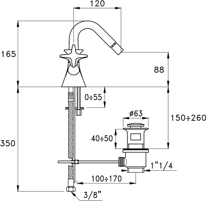Stella смеситель для биде, 130, хром арт. ct00204cr00