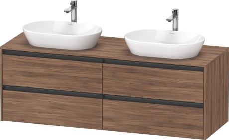 Duravit тумба подвесная под две раковины 550 мм х 1600 мм х 568 мм, ketho.2, k24899b79790000 цвет: орех натуральный