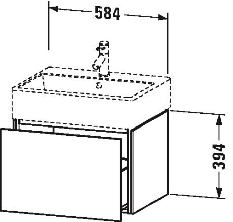 Duravit тумба подвесная под раковину, l-cube, lc627505252 цвет: дуб европейский