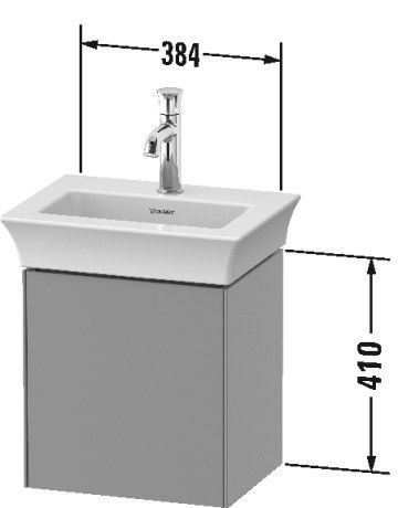 Duravit тумба подвесная правая 298 мм х 384 мм, с одной дверцей, white tulip, wt4240rh4h4 цвет: скандинавский белый глянцевый