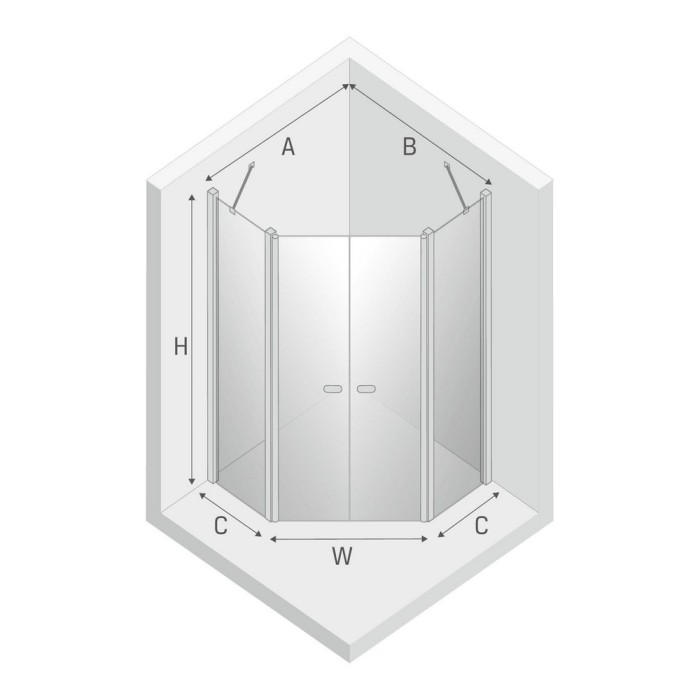 Душевое ограждение 80x80x195, New trendy New soleo black, черный арт. K-0616