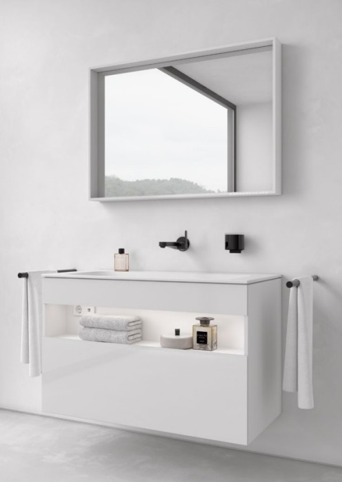 Keuco смеситель однорычажный для раковины вылет 181 мм, dn 15, ixmo, черный матовый арт. 59516 370301