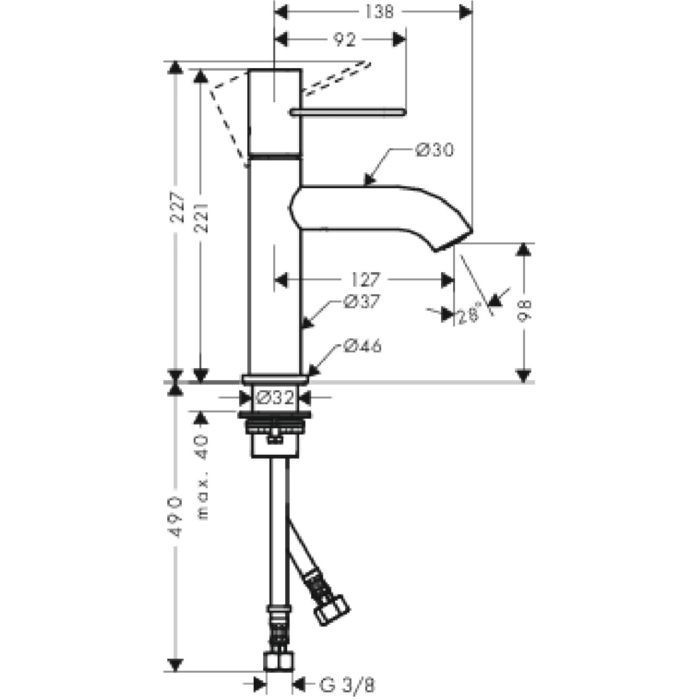AXOR смеситель для раковины, Uno, шлифованная медь арт. 38026950