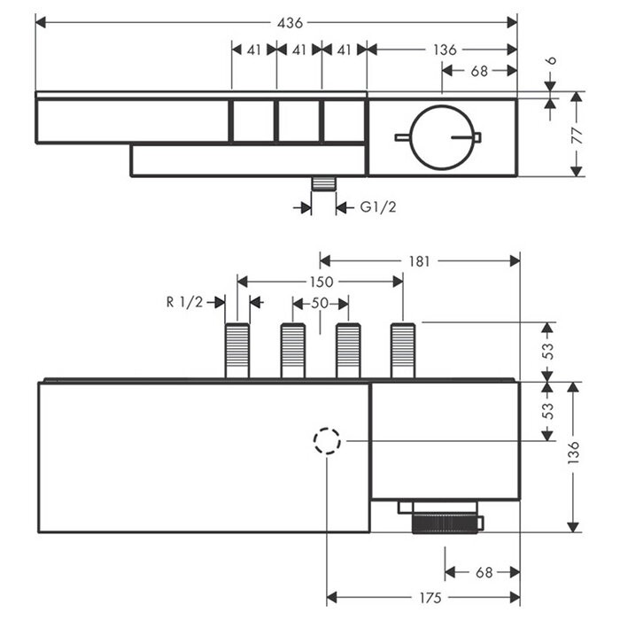AXOR термостат для душа, с алмазной огранкой, Edge, хром арт. 46141000