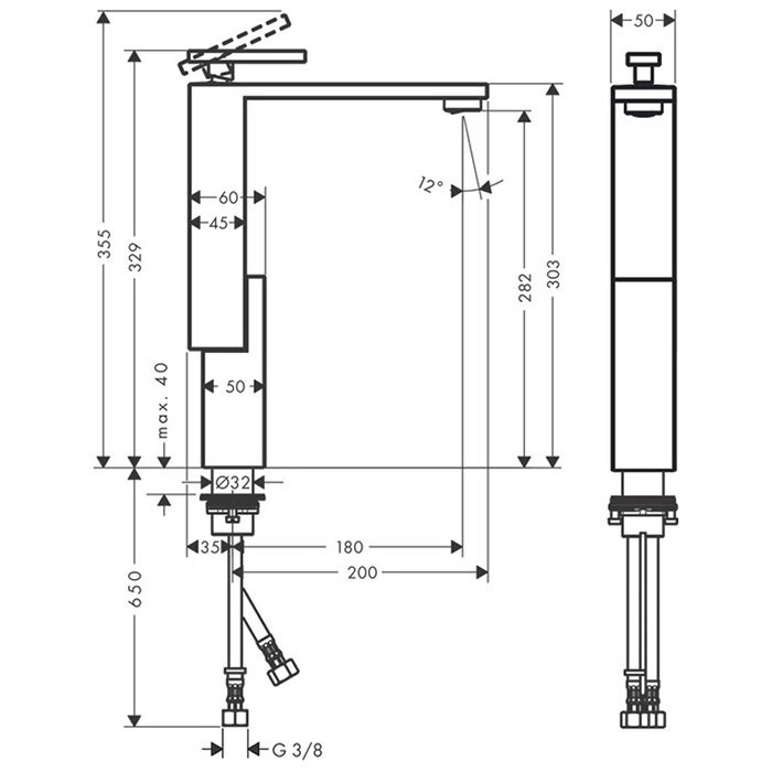 AXOR смеситель для раковины, Edge, хром арт. 46030000