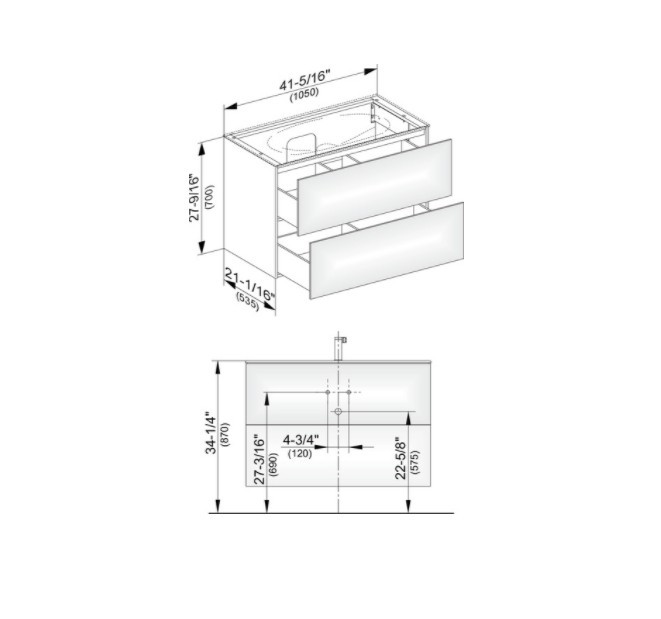Keuco тумба подвесная под раковину с двумя выдвижными фронтами, с внутренней светодиодной подсветкой, edition 11, кашемир арт. 31352 180000