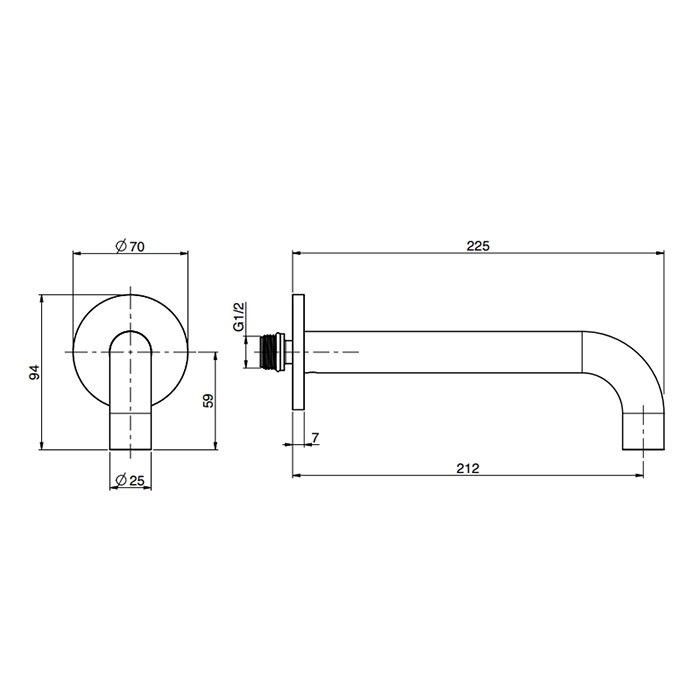 Fima Carlo Frattini излив для ванны 20.7см., настенный wellness, хром арт. f2929cs