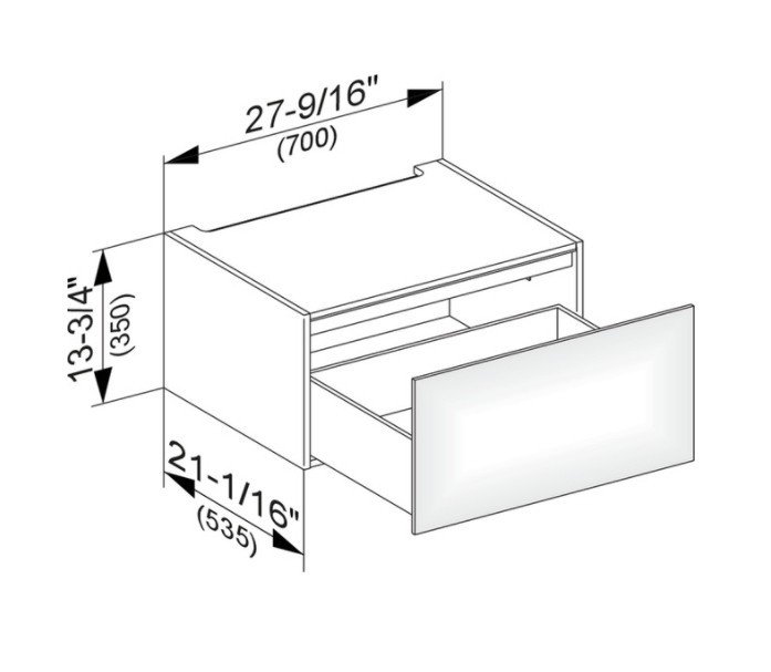 Keuco модуль нижнего шкафа для встройки снизу, с одним выдвижным ящиком, edition 11, белый арт. 31311 300000