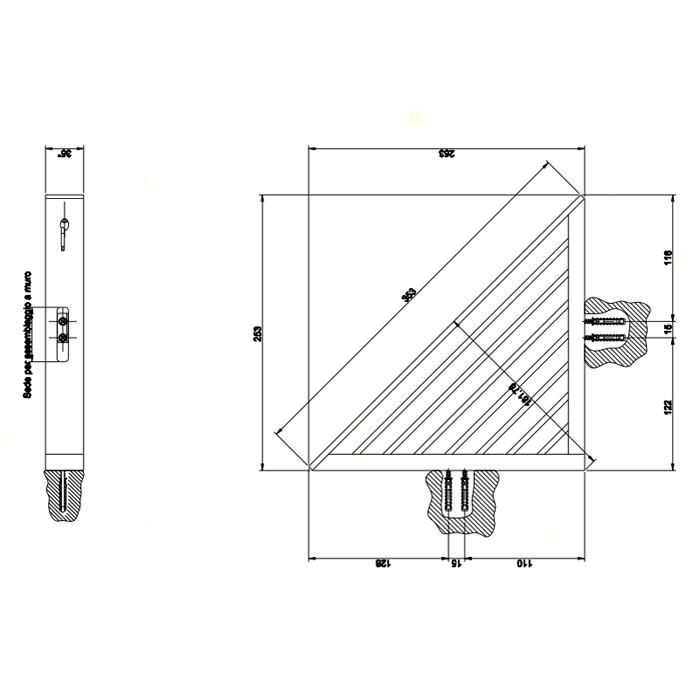 Gessi Полочка-решетка угловая для ванны или душа, подвесная, Rettangolo, 20861#031 цвет: хром