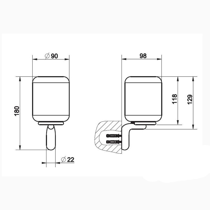 Gessi Стакан для зубных щеток подвесной, Goccia, 38008#099 цвет: черный