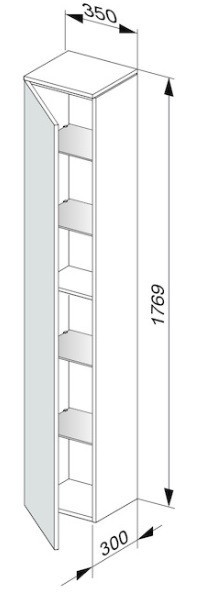 Keuco высокий шкаф-пенал, edition 400, трюфель арт. 31730 370001