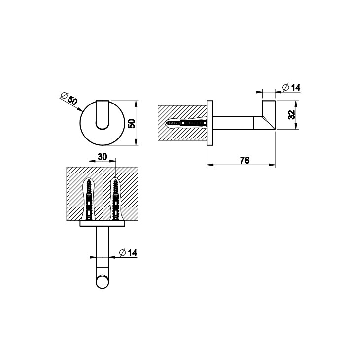 Gessi Крючок настенный, Anello, 63721#031 цвет: хром