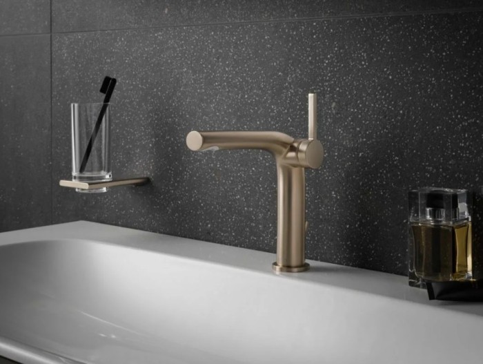 Keuco однорычажный смеситель для раковины с донным клапаном, шлифованная, edition 400, бронза шлифованная арт. 51502 030000