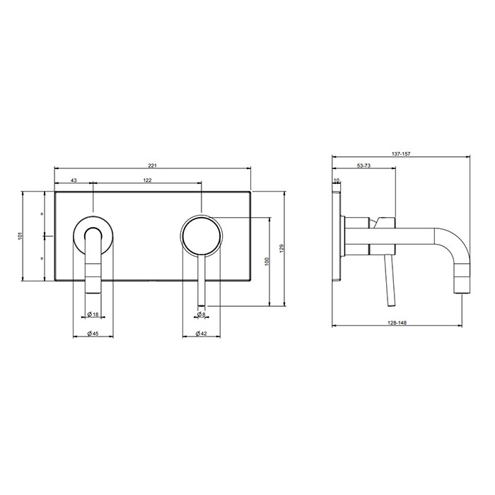 Gessi Смеситель для раковины, встраиваемый, излив: 14.6см., Emporio Via tortona, 44823#031 цвет: хром