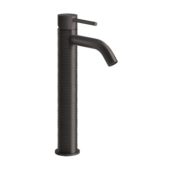 Gessi Смеситель для раковины, на 1 отв., высокий, h: 305мм, излив: 123мм, 316, 54309#707 цвет: brushed black metal pvd