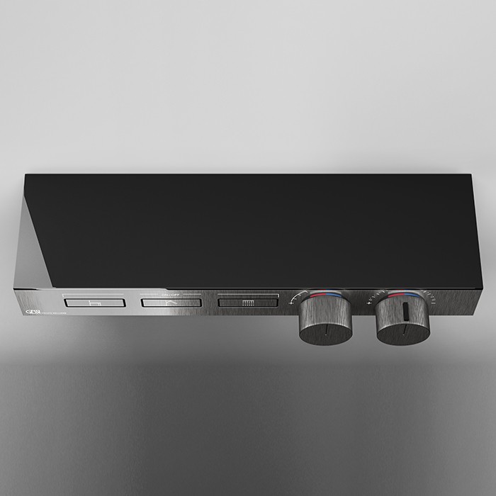 Gessi Термостат для душа, с включением до 3 источников одновременно, Hi Fi, 63014#707 цвет: black metal brushed pvd