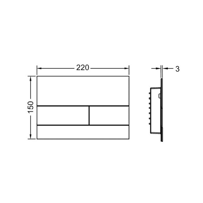 TECE панель смыва для унитаза, с покрытием против отпечатков пальцев, сатин никелированный, square ii - 9240843