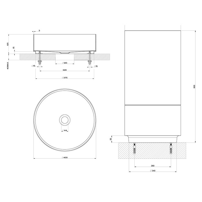 Gessi Раковина 40x90 см, без отв., напольная, отдельностоящая, с сифоном, слив в пол, 316, 54603#850 54601#239 цвет: steel brushed