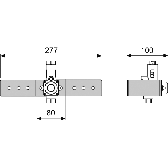 TECE клапан смыва писсура с монтажной пластиной, - 9370021