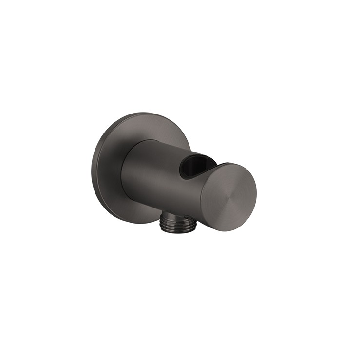 Gessi Держатель для душевой лейки с выводом воды на 1/2", 316, 54161#707 цвет: brushed black metal pvd