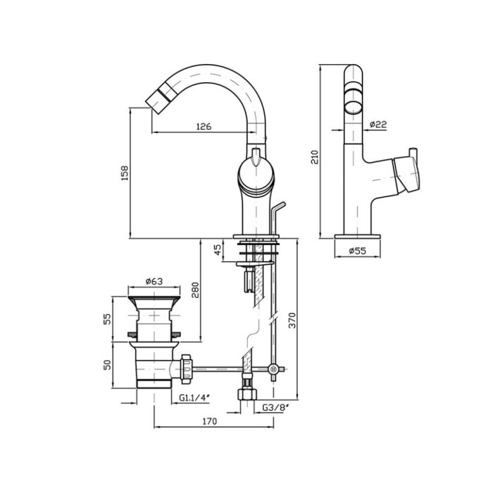 Zucchetti однорычажный смеситель для биде на 1 отверстие, simply beautiful, хром арт. zsb341