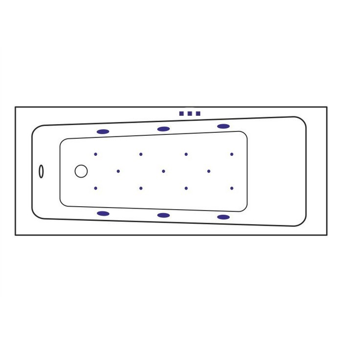 Встраиваемая ванна 170x70 relax, Excellent Ava, бронза арт. WAEX.AVA17.RELAX.BR