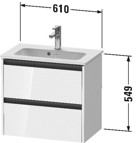 Duravit тумба подвесная под раковину 390 мм х 610 мм х 549 мм, ketho.2, k25255091910000 цвет: серо-коричневый матовый