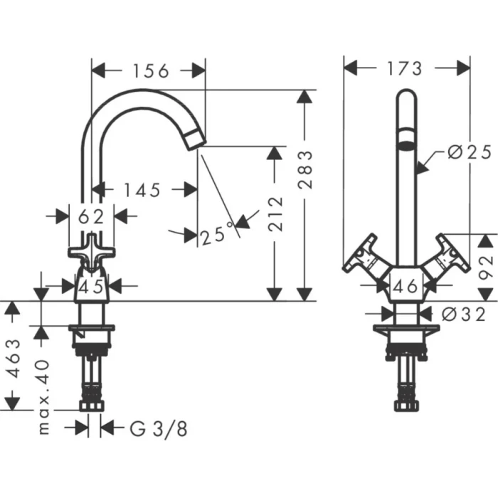 Hansgrohe смеситель для кухни, Logis M32, хром арт. 71283000