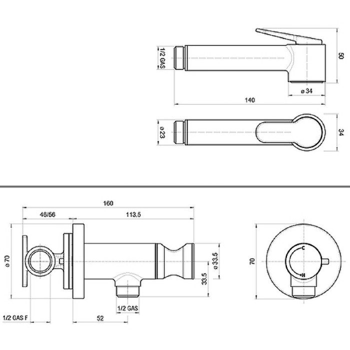 Bossini комплект гигиенический с прогрессивным смесителем с лейкой и шлангом, paloma brass, никель арт. e37005b.095