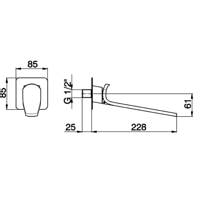 Cisal излив для наполнения ванны ka00024039 kawa цвет: черный