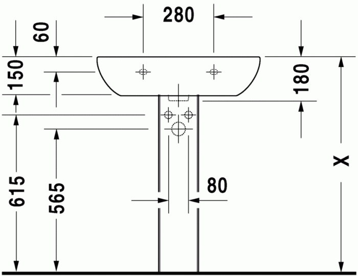 Duravit раковина подвесная 65х50см, d-code, 23106500002 цвет: белый