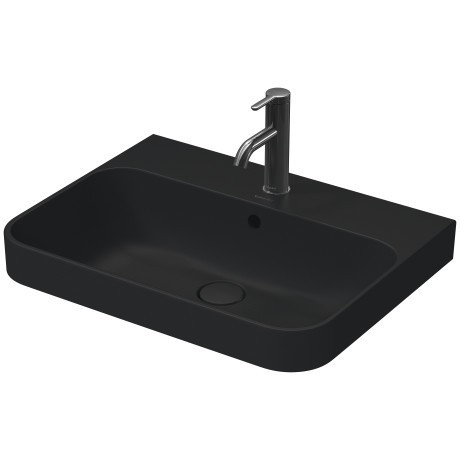 Duravit раковина встраиваемая сверху plus 60х46см, happy d.2 plus, 2360601300 цвет: черный матовый