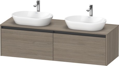Duravit тумба подвесная под две раковины 550 мм х 1600 мм х 459 мм, ketho.2, k24889b35350000 цвет: дуб терра