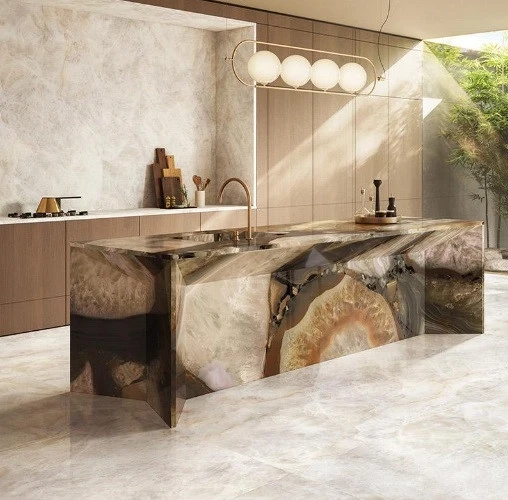 Emil Ceramica керамогранитная плитка 600x1200 tele di marmo precious crystal ambra лаппатированный 1200х600 мм, арт. elmc