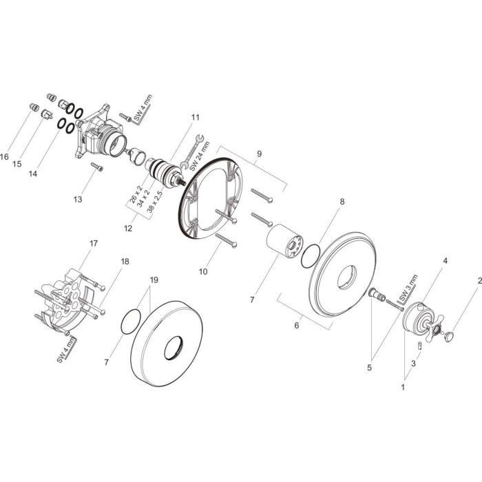 AXOR термостат для душа, Montreux, шлифованное красное золото арт. 16815310