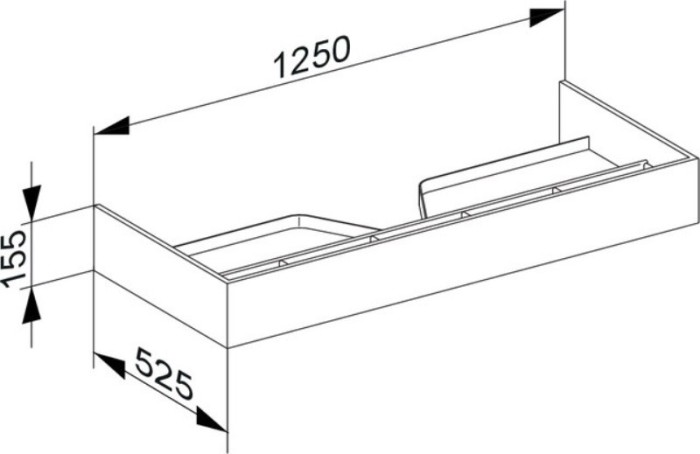 Keuco тумба под раковину 1250x155x525 мм 1 ящик, edition 300, арт. 30372 003900