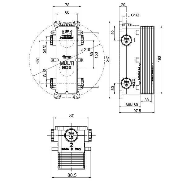 Fima Carlo Frattini встроенный универсальный термостат, fimamultibox, арт. f4000