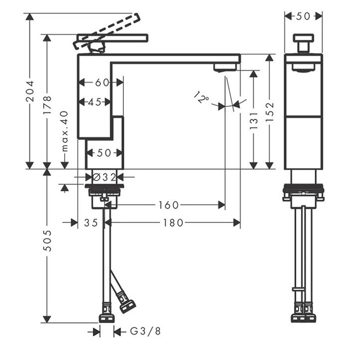 AXOR смеситель для раковины, Edge, хром арт. 46010000