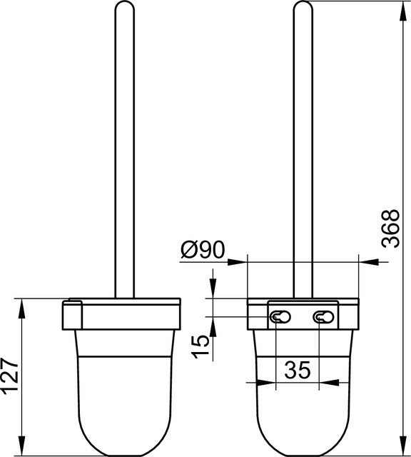 Keuco ёршик для унитаза подвесной, smart.2, белый, хром арт. 02364 010100